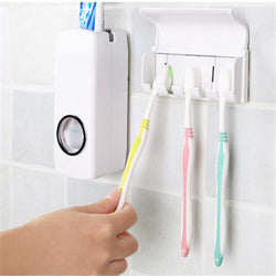 Automatic Toothpaste Dispenser + 5 Toothbrush Holder